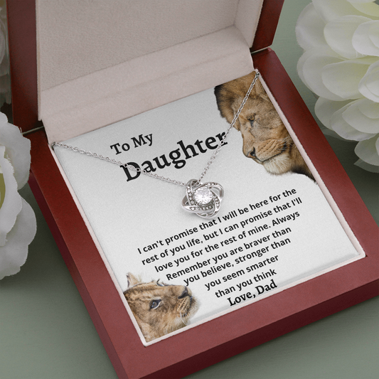To my daughter I can't promise  Necklace gift from Dad