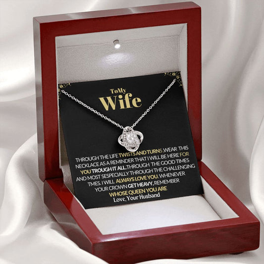 To my wife  Love Knot Necklace gift From Husband