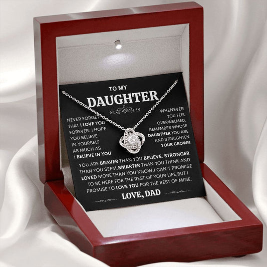 To my daughter love knot necklace gift from dad.special daughter birthday or holiday gift from Dad