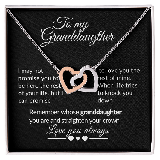 I may not promise you  Granddaughter Interlocking Hearts  Necklace gift