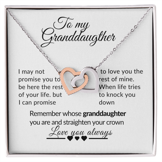 I may not promise you Granddaughter Interlocking Hearts Necklace gift