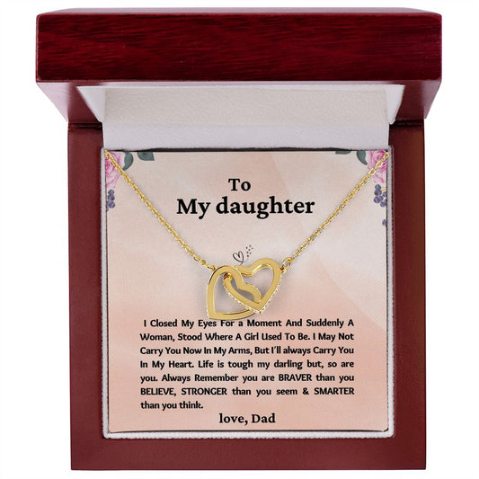 To my daughter Interlocking hearts Gift from Dad