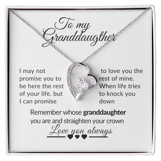 I may not promise you  Granddaughter White gold forever love t Necklace gift