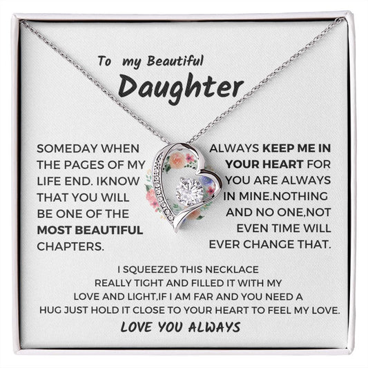 To My Daughter Forever Love Necklace gift from Dad & Mom