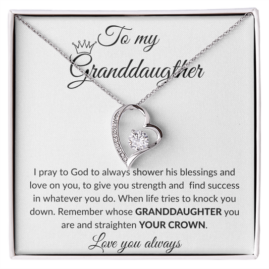 To My Granddaughter Forever love Necklace
