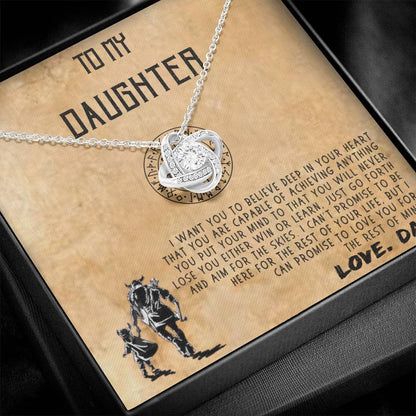 to My Daughter Necklaces Pendants, Father and Daughter Necklace, Daughter and Dad Viking Necklace, Gift from Daddy, Luxury Necklace Silver On Birthday, Anniversary c