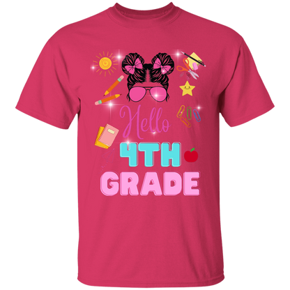 Girls back-to-school 4th grade t-shirts .Back-to-school clothing . Trendy back-to-school tees .Cute back-to-school shirts