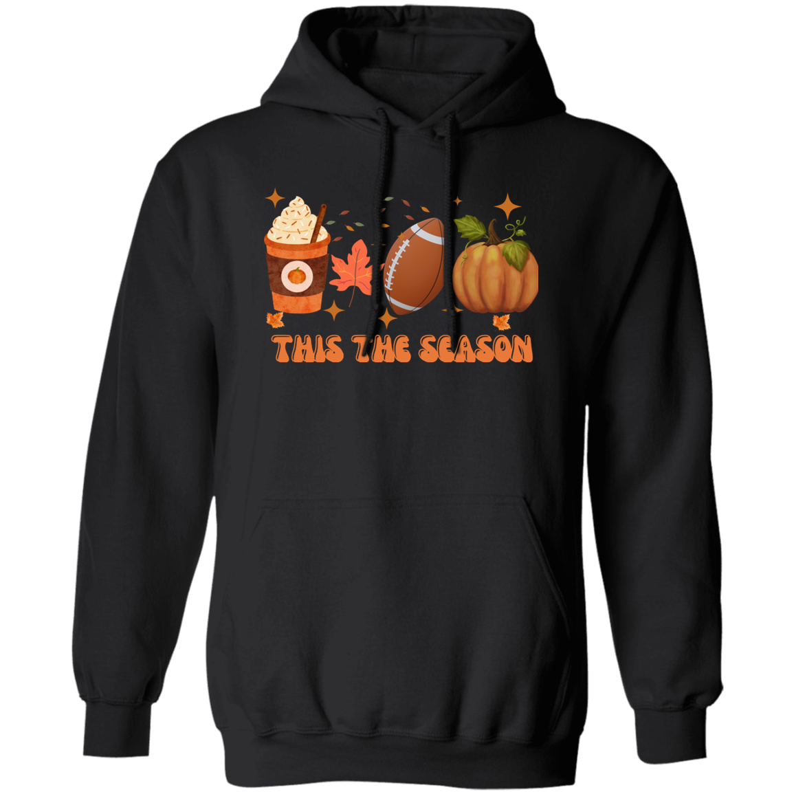 Halloween Fall Football season  Pullover Hoodie for men and women