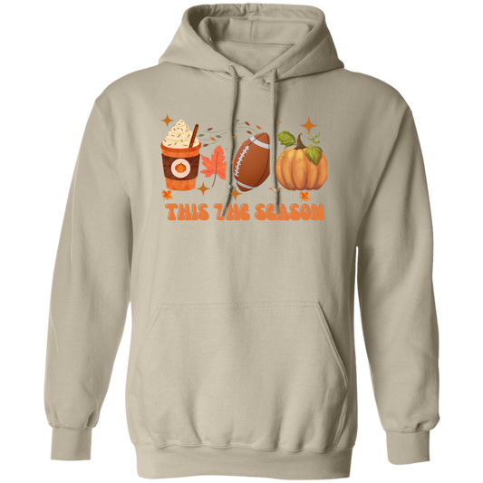 Halloween Fall Football season  Pullover Hoodie for men and women