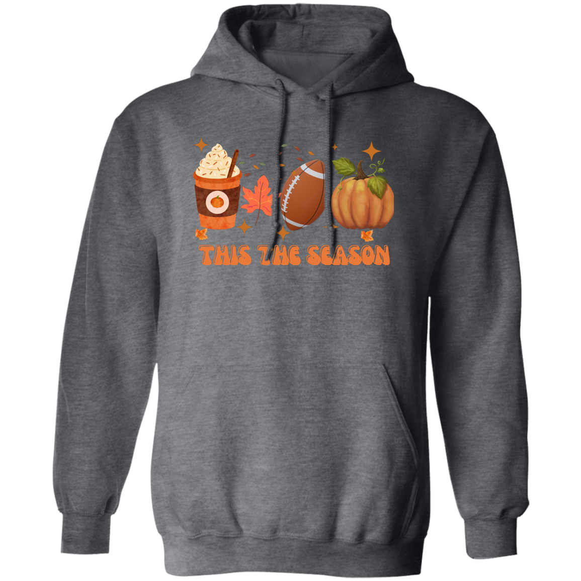 Halloween Fall Football season  Pullover Hoodie for men and women