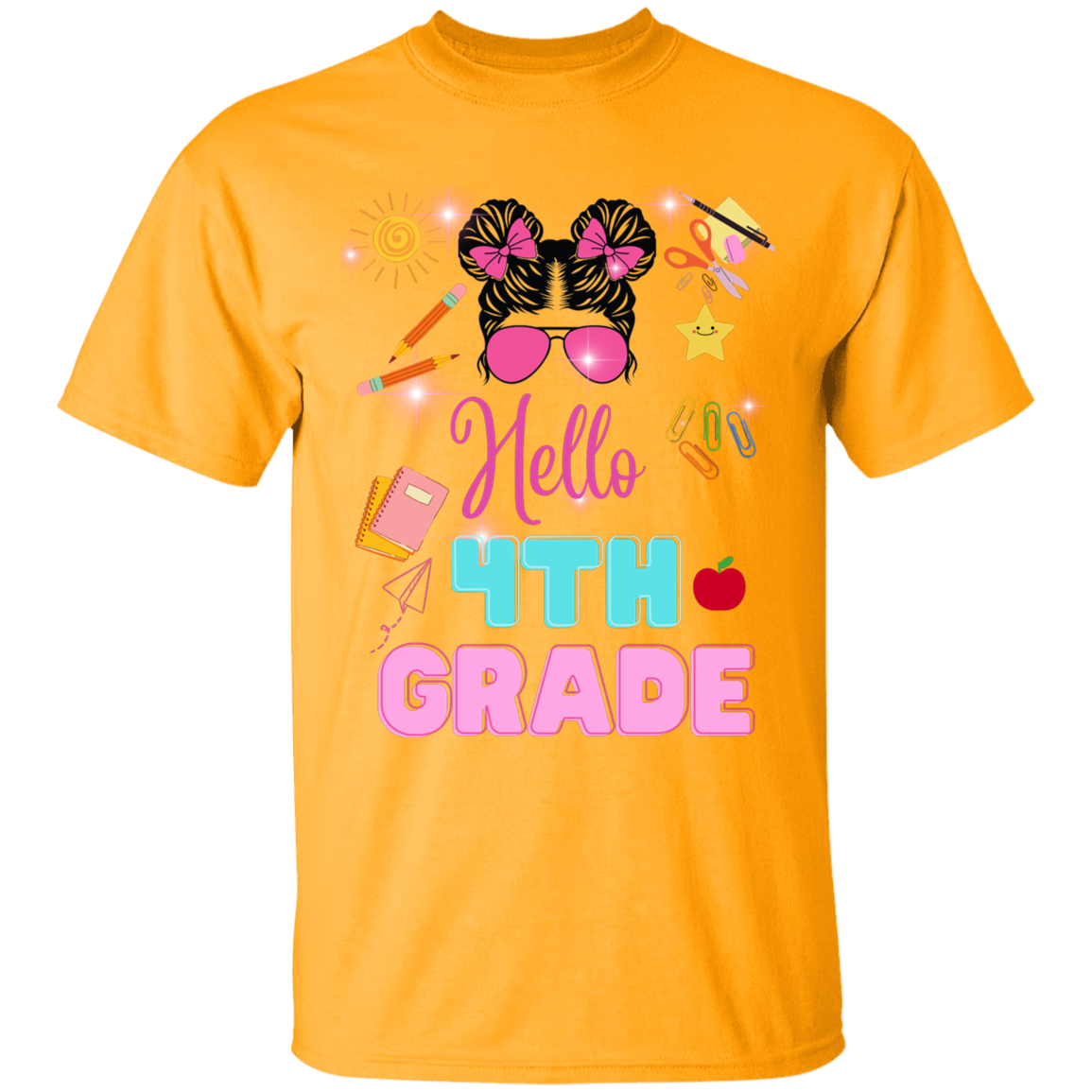 Girls back-to-school 4th grade t-shirts .Back-to-school clothing . Trendy back-to-school tees .Cute back-to-school shirts