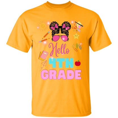 Girls back-to-school 4th grade t-shirts .Back-to-school clothing . Trendy back-to-school tees .Cute back-to-school shirts