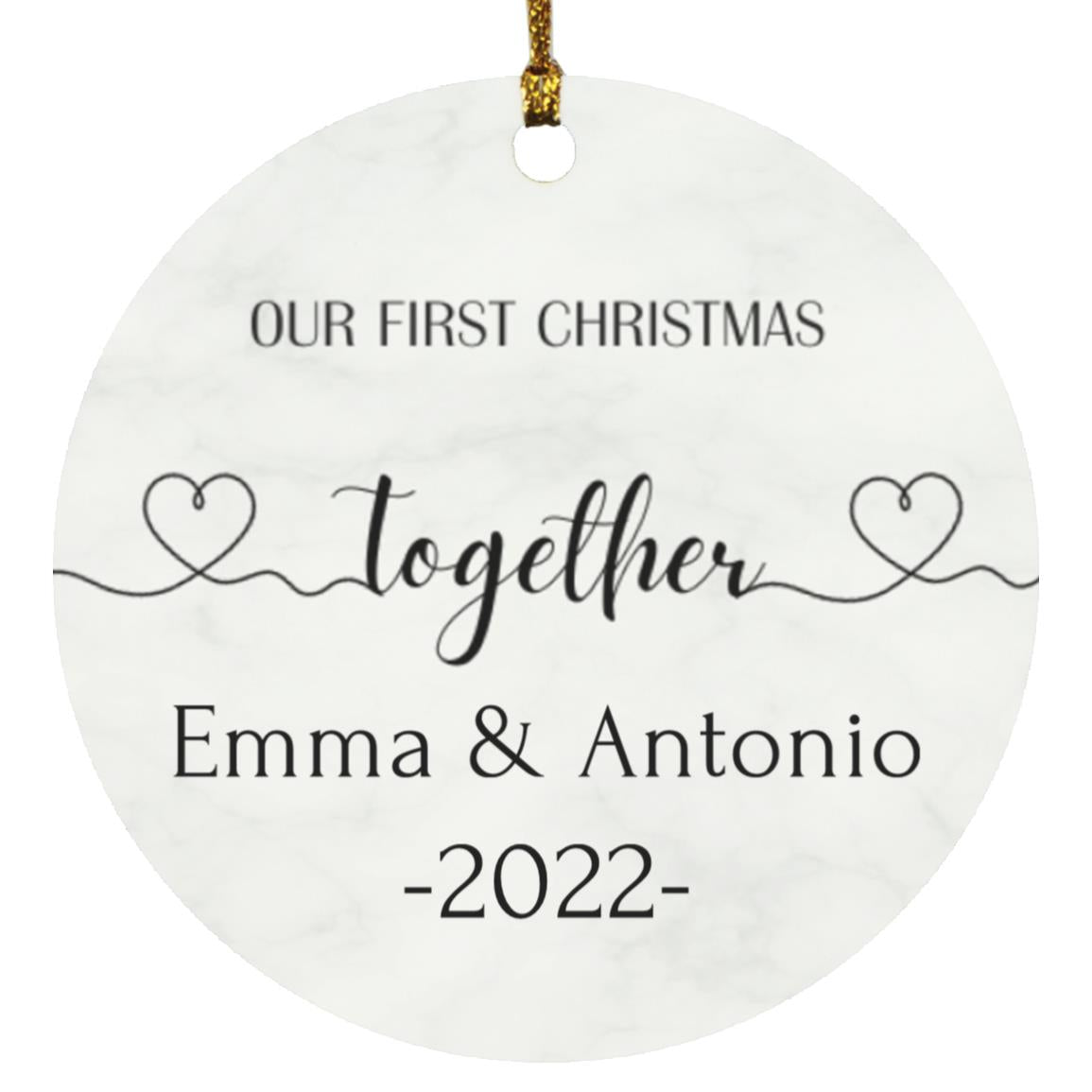 First Christmas Together Ornament - Couples Ornament - Personalized First Christmas Together - New Couple Gift