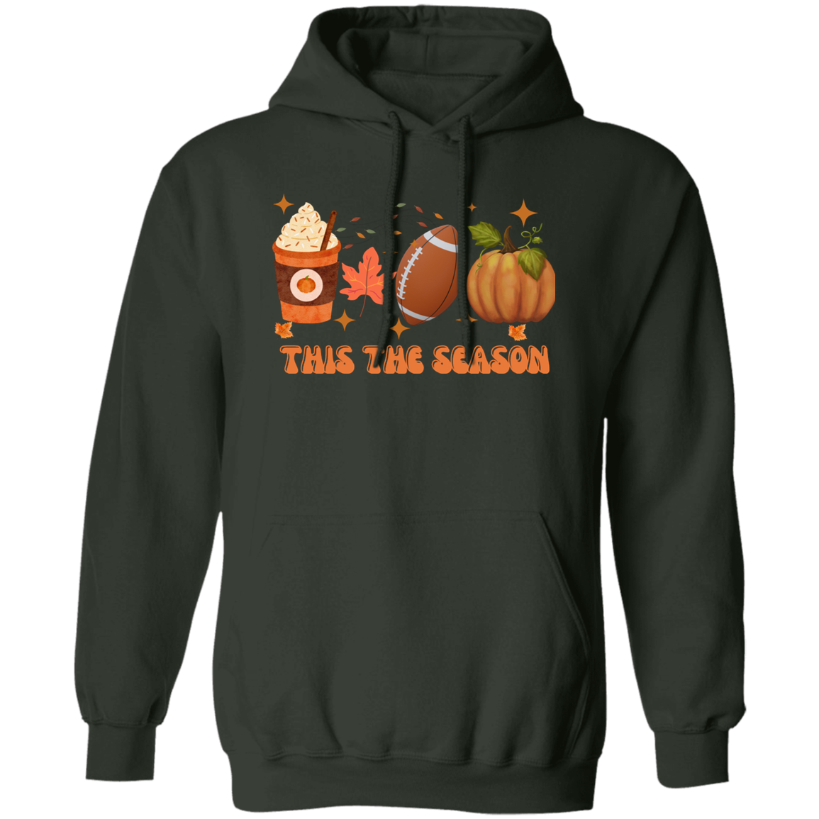 Halloween Fall Football season  Pullover Hoodie for men and women