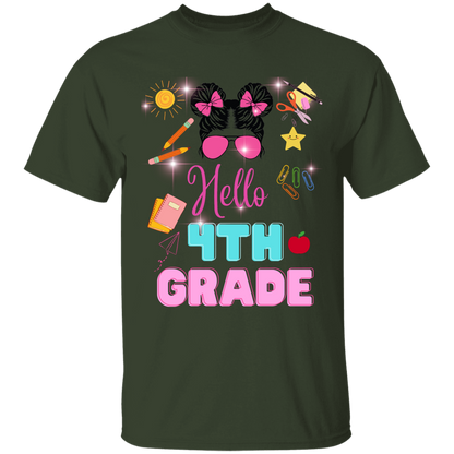 Girls back-to-school 4th grade t-shirts .Back-to-school clothing . Trendy back-to-school tees .Cute back-to-school shirts