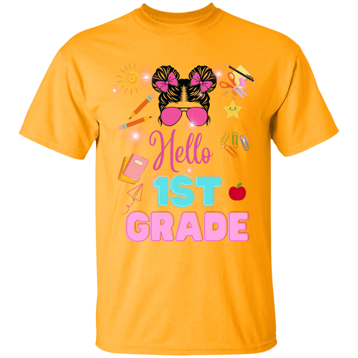 Youth First Grade t-shirt,Back to school  tee for kids  100% Cotton