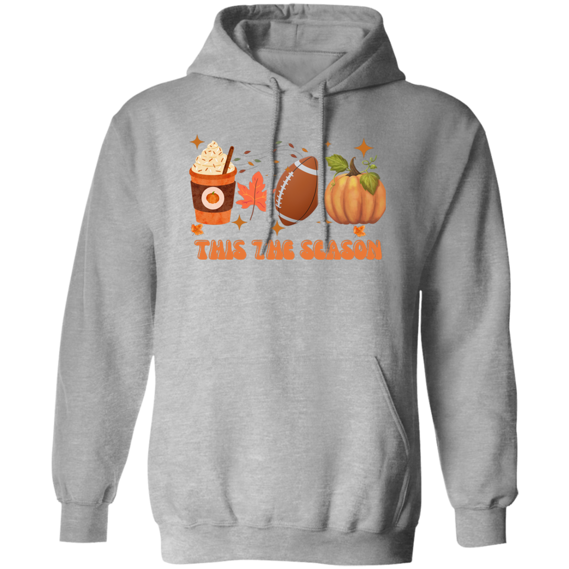 Halloween Fall Football season  Pullover Hoodie for men and women