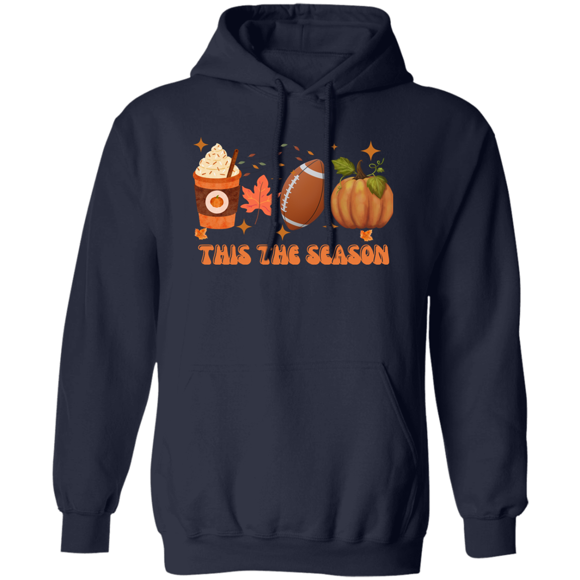 Halloween Fall Football season  Pullover Hoodie for men and women