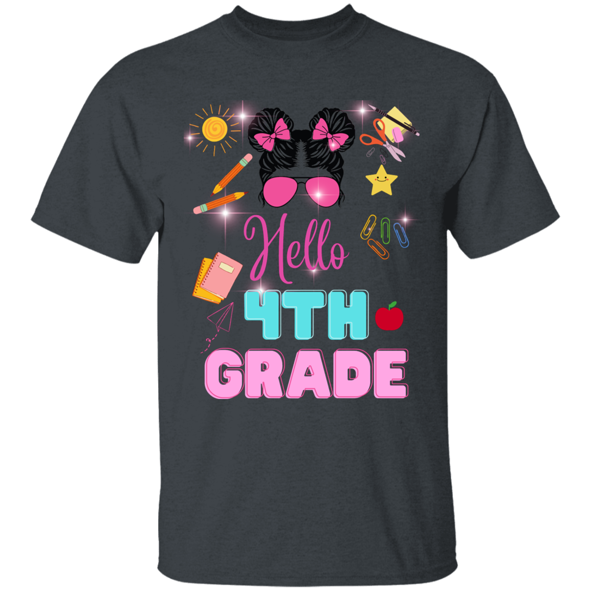 Girls back-to-school 4th grade t-shirts .Back-to-school clothing . Trendy back-to-school tees .Cute back-to-school shirts