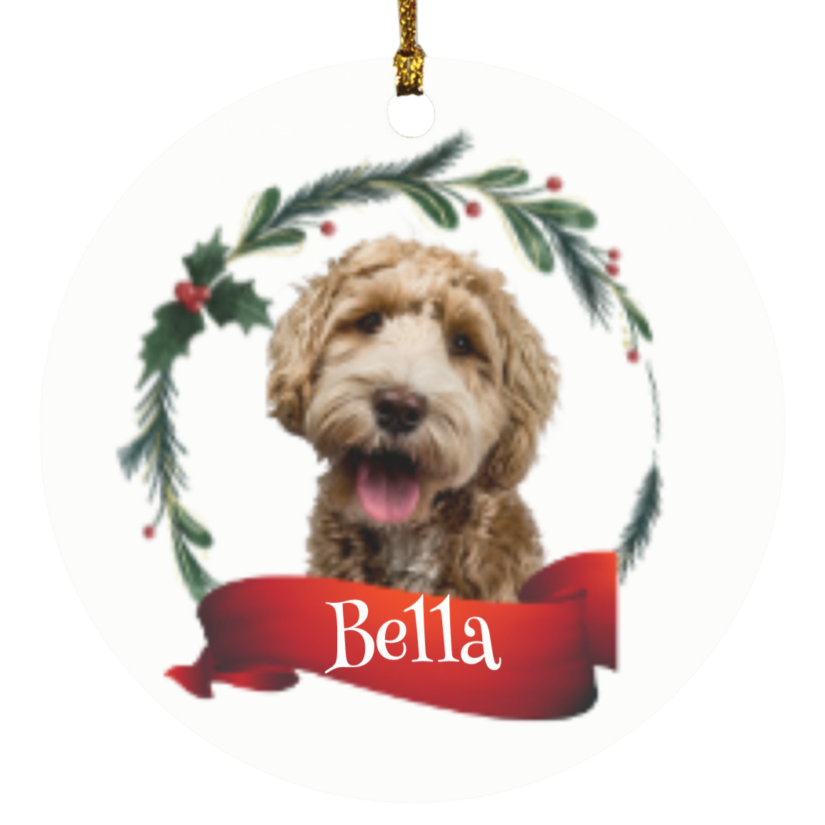 Personalized Pet Ornament, Custom Dog Christmas Ornament, Pet Memorial Ornament, Cat Christmas Photo Ornament, Pet Portrait Name Gift