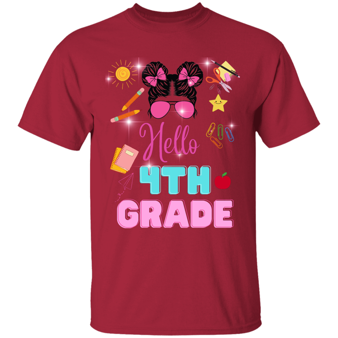 Girls back-to-school 4th grade t-shirts .Back-to-school clothing . Trendy back-to-school tees .Cute back-to-school shirts