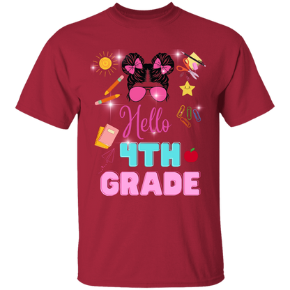 Girls back-to-school 4th grade t-shirts .Back-to-school clothing . Trendy back-to-school tees .Cute back-to-school shirts