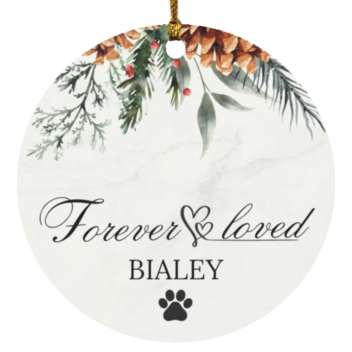 Personalized Pet Memorial Ornament, Memorial Gift for Loss of Dog or Cat, Sympathy Gift for Loss of Pet, Christmas Ornament, Forever Loved