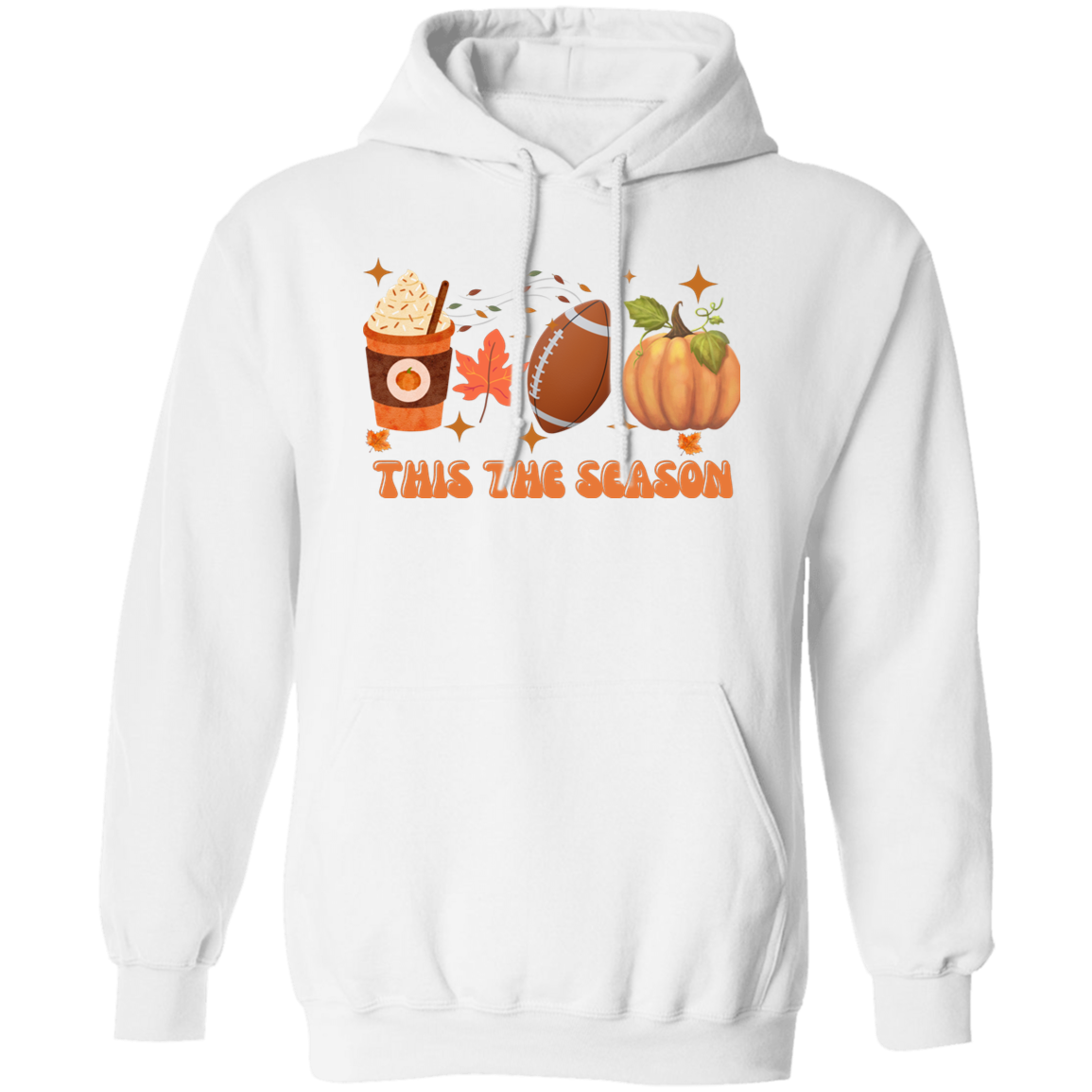 Halloween Fall Football season  Pullover Hoodie for men and women