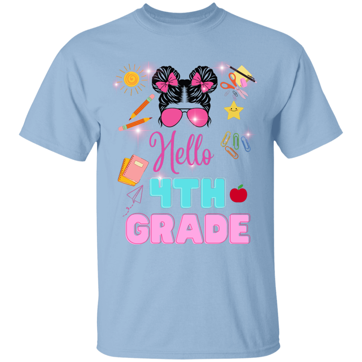 Girls back-to-school 4th grade t-shirts .Back-to-school clothing . Trendy back-to-school tees .Cute back-to-school shirts