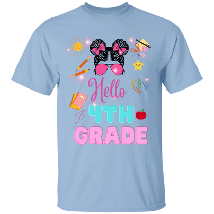 Girls back-to-school 4th grade t-shirts .Back-to-school clothing . Trendy back-to-school tees .Cute back-to-school shirts