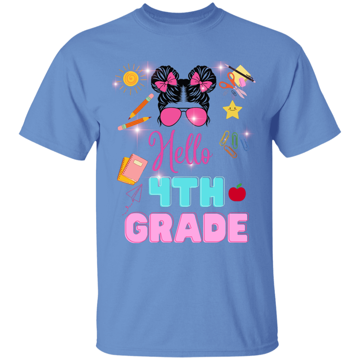 Girls back-to-school 4th grade t-shirts .Back-to-school clothing . Trendy back-to-school tees .Cute back-to-school shirts