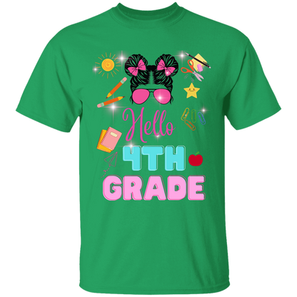 Girls back-to-school 4th grade t-shirts .Back-to-school clothing . Trendy back-to-school tees .Cute back-to-school shirts