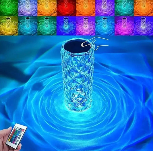 Remote Control Touch Crystal Table Lamp, Rose Lamp, Three-color Touch Lamp, 16 Colors Remote Control RGB Bedroom Balcony USB Charging Lamp For Living Room Christmas Light Decoration