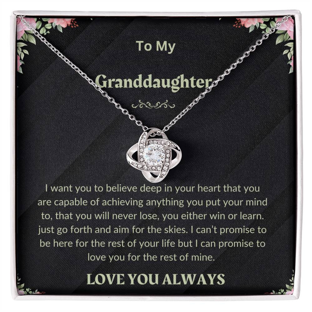 Granddaughter Necklace Gifts From Grandma Grandmother or Grandpa Grandfather To My Granddaughter Graduation Birthday Pendant Jewelry with Message