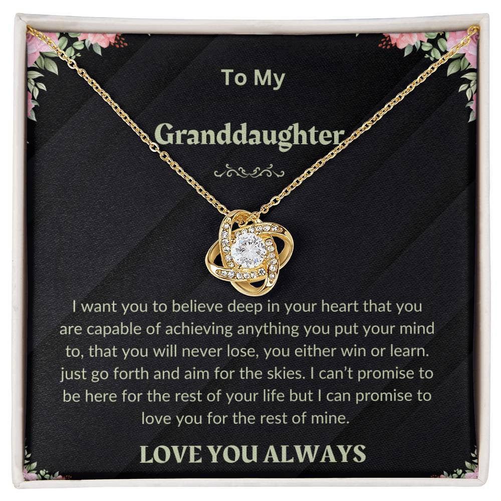 Granddaughter Necklace Gifts From Grandma Grandmother or Grandpa Grandfather To My Granddaughter Graduation Birthday Pendant Jewelry with Message