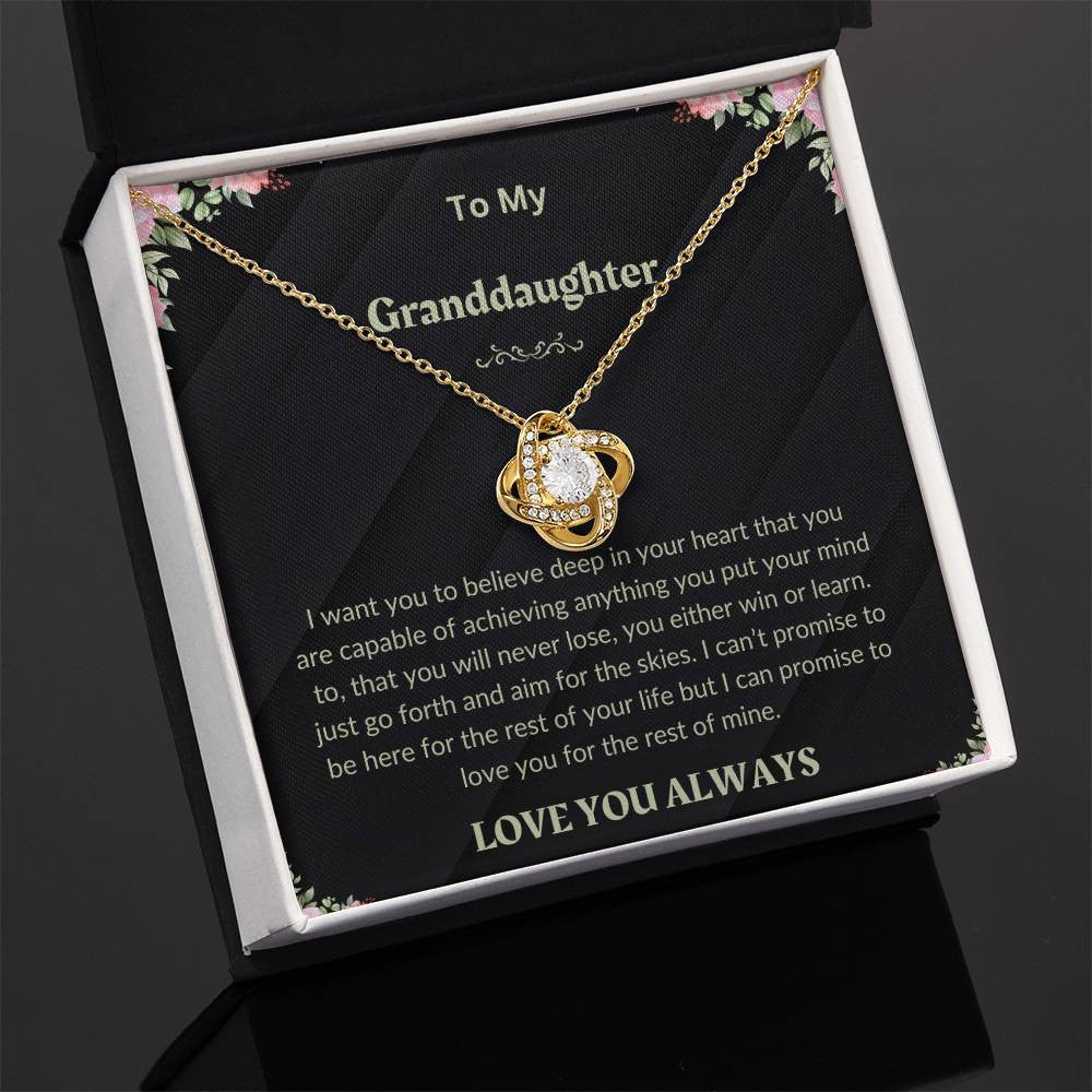 Granddaughter Necklace Gifts From Grandma Grandmother or Grandpa Grandfather To My Granddaughter Graduation Birthday Pendant Jewelry with Message