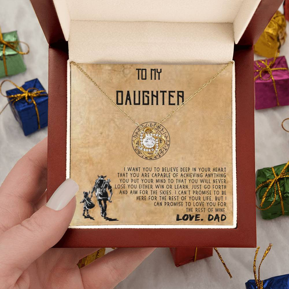 to My Daughter Necklaces Pendants, Father and Daughter Necklace, Daughter and Dad Viking Necklace, Gift from Daddy, Luxury Necklace Silver On Birthday, Anniversary c