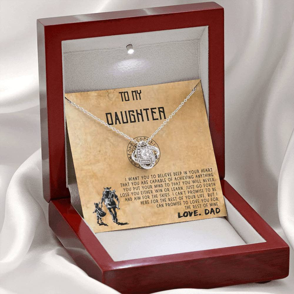 to My Daughter Necklaces Pendants, Father and Daughter Necklace, Daughter and Dad Viking Necklace, Gift from Daddy, Luxury Necklace Silver On Birthday, Anniversary c