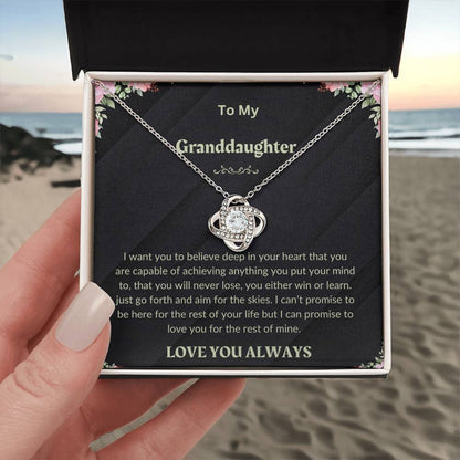 Granddaughter Necklace Gifts From Grandma Grandmother or Grandpa Grandfather To My Granddaughter Graduation Birthday Pendant Jewelry with Message