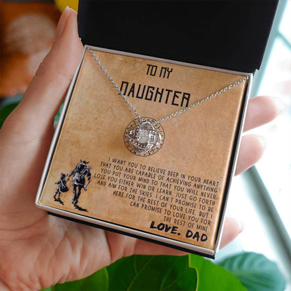 to My Daughter Necklaces Pendants, Father and Daughter Necklace, Daughter and Dad Viking Necklace, Gift from Daddy, Luxury Necklace Silver On Birthday, Anniversary c