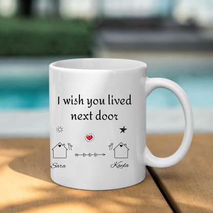 Personalized Friend Moving coffee  Mug. Gifts for Dad, Gifts for Girlfriend ,Gifts for Mom, Gifts for Sister.  Long Distance Gifts,11oz White Mug