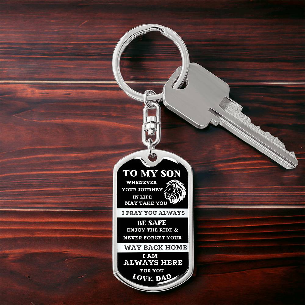 Unique son gift from dad .Sentimental  keychain gift from father to son