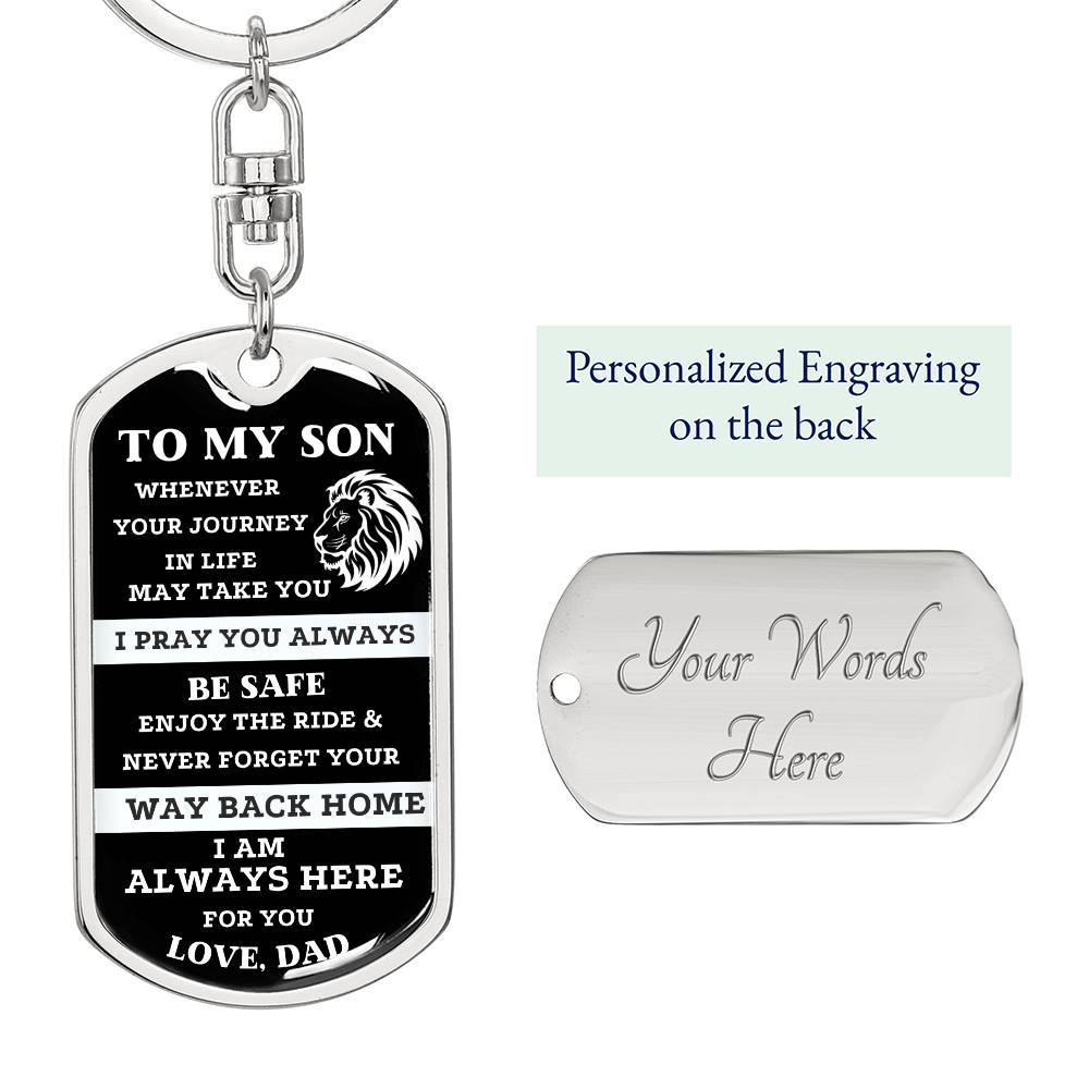 Unique son gift from dad .Sentimental  keychain gift from father to son