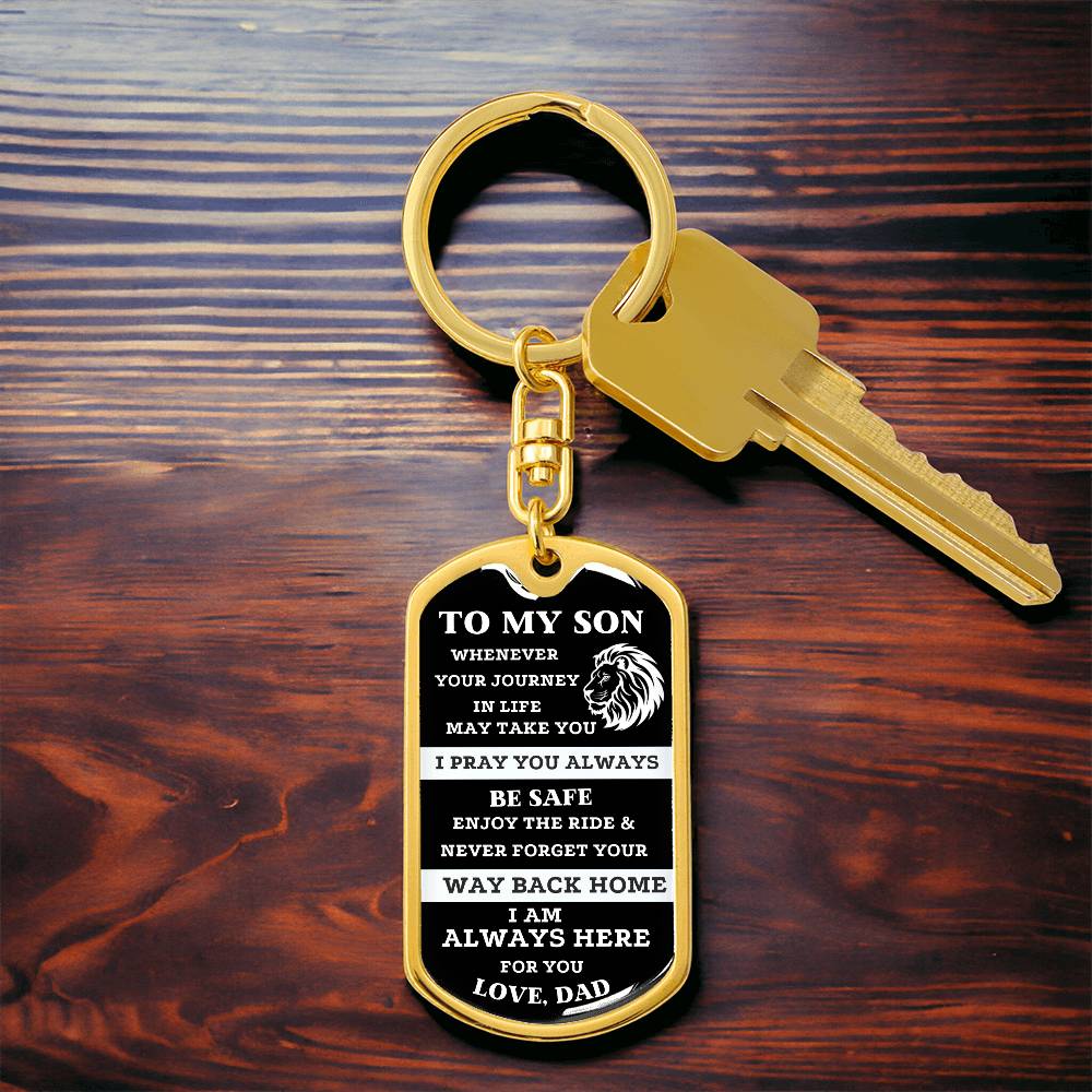 Unique son gift from dad .Sentimental  keychain gift from father to son