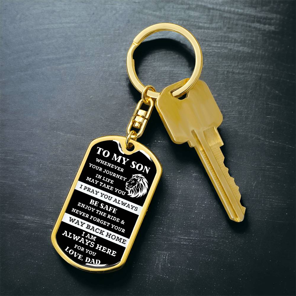 Unique son gift from dad .Sentimental  keychain gift from father to son