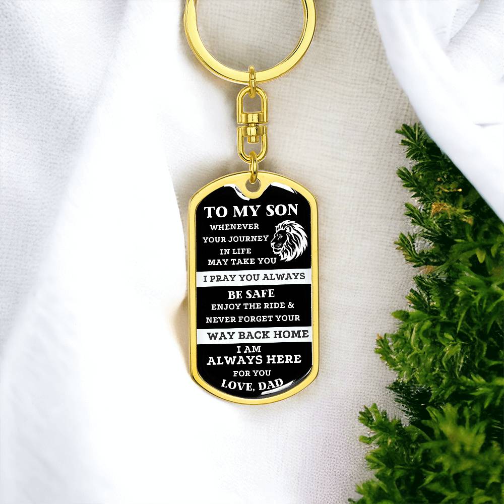 Unique son gift from dad .Sentimental  keychain gift from father to son