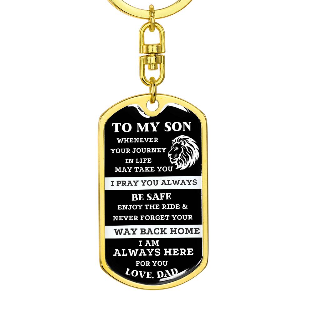 Unique son gift from dad .Sentimental  keychain gift from father to son