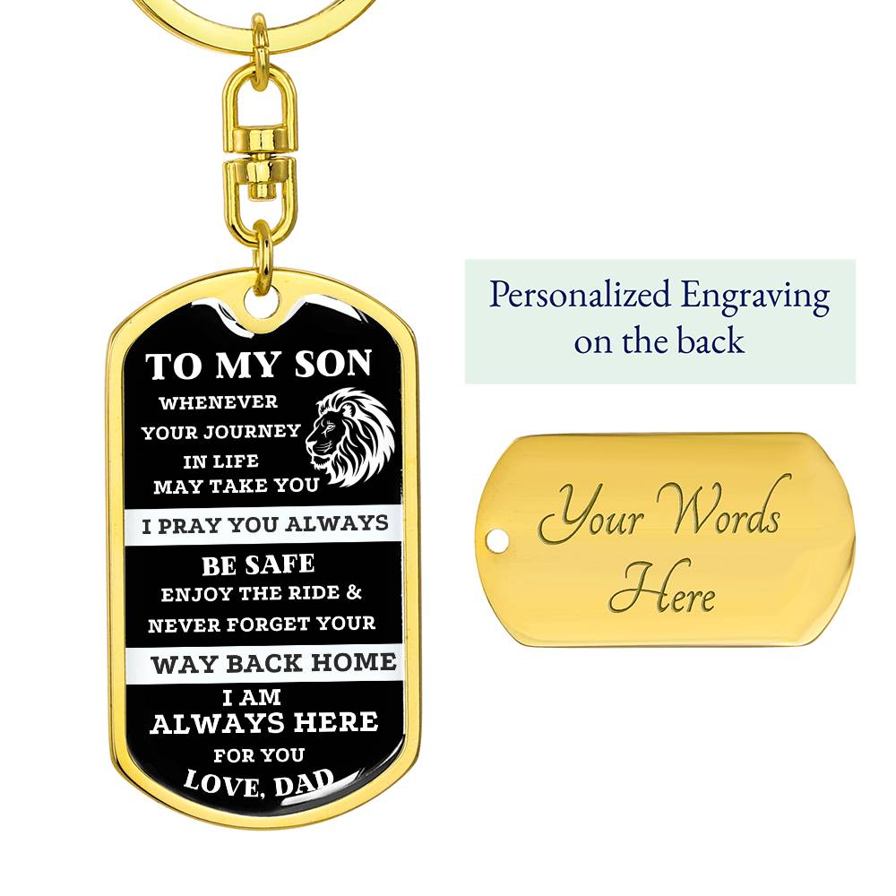 Unique son gift from dad .Sentimental  keychain gift from father to son