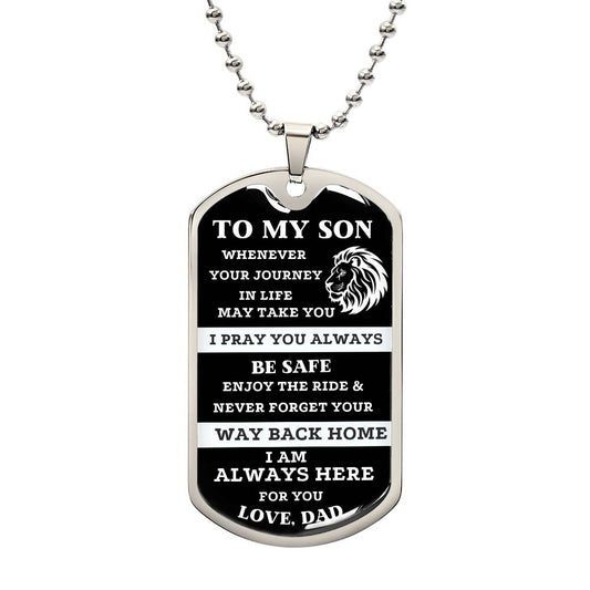 Son best gift idea. Father son gift dog tag necklace