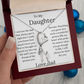 Daughter Graduation Necklace – Gift from Mom or Dad – Love Knot Heart Jewelry